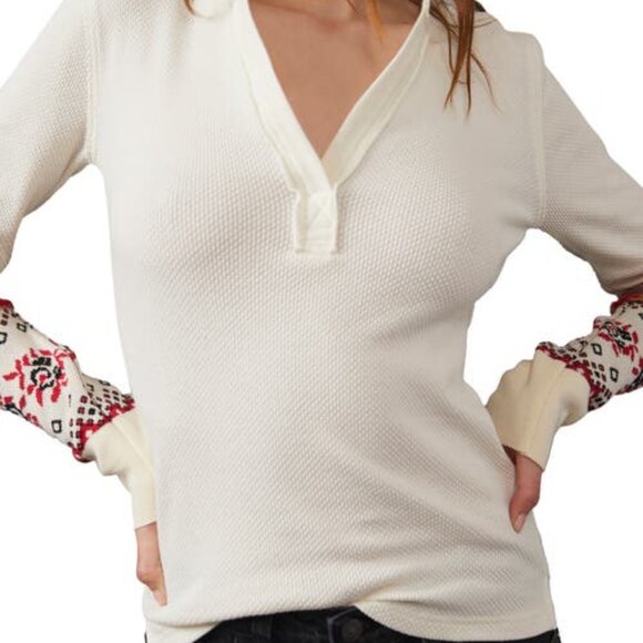 Mikah Layering Cuff Top in Cream Combo - Picture 3 of 3
